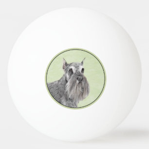 Schnauzer (Riese, Standard) Malerei - Hundekunst Tischtennisball