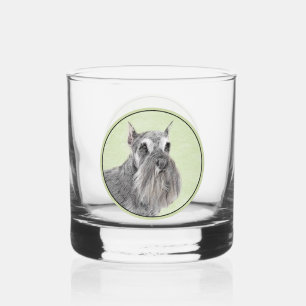 Schnauzer (Riese, Standard) Malerei - Hundekunst Whiskyglas