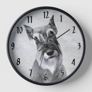 Schnauzer (Riesen) Malerei - Hundekunst Uhr