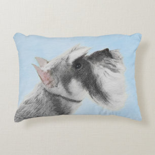 Schnauzer (Riesen, Standard) Malerei - Hundekunst Dekokissen