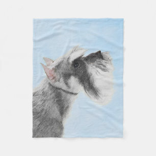 Schnauzer (Riesen, Standard) Malerei - Hundekunst Fleecedecke