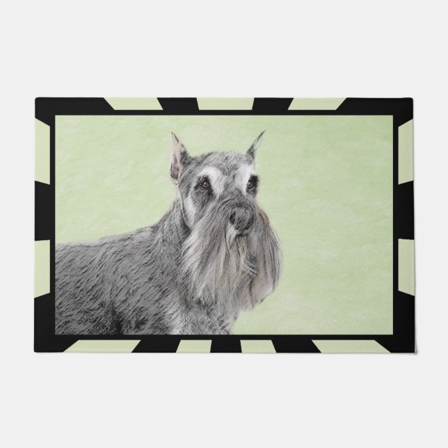 Schnauzer (Riesen, Standard) Malerei - Hundekunst Fußmatte (Vorderseite)