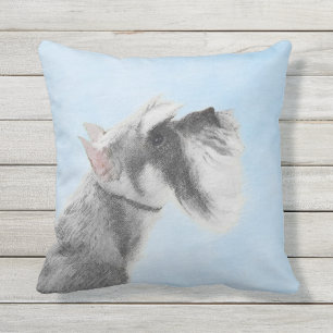 Schnauzer (Riesen, Standard) Malerei - Hundekunst Kissen