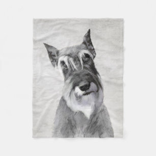 Schnauzer (Riesenmalerei) - Hundekunst Fleecedecke