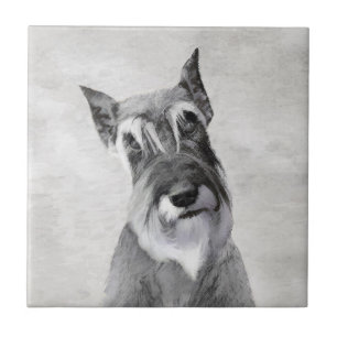 Schnauzer (Riesenmalerei) - Hundekunst Fliese