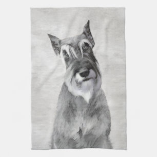 Schnauzer (Riesenmalerei) - Hundekunst Geschirrtuch