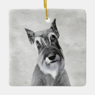 Schnauzer (Riesenmalerei) - Hundekunst Keramikornament