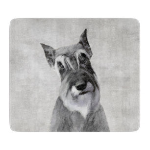 Schnauzer (Riesenmalerei) - Hundekunst Schneidebrett