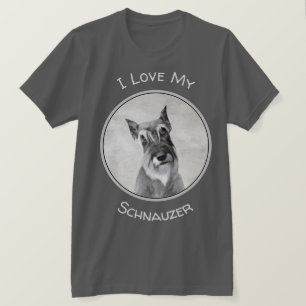 Schnauzer (Riesenmalerei) - Hundekunst T-Shirt