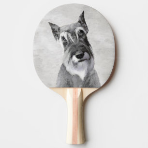 Schnauzer (Riesenmalerei) - Hundekunst Tischtennis Schläger
