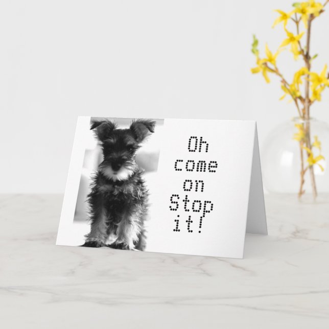 SCHNAUZER SAGT: "SIE SEHEN NOCH 59" "60. GEBURTSTA KARTE (Gelbe Blume)