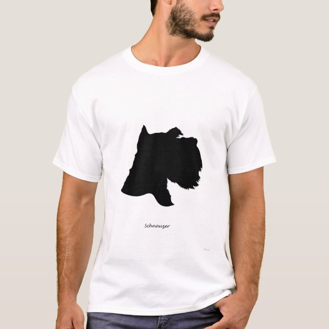 Schnauzer - schwarze Silhouette T-Shirt (Vorderseite)