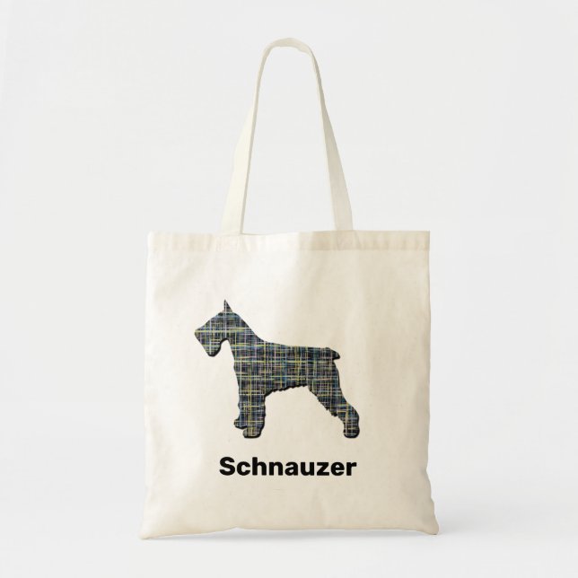 Schnauzer Silhouette Gelb & Schwarz-Grill Tote-Beu Tragetasche (Vorne)