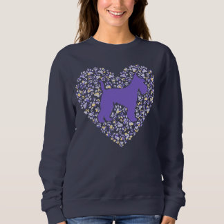 Schnauzer Silhouette Heart Paws Adorable Sweatshirt
