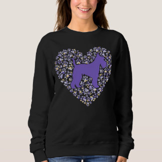 Schnauzer Silhouette Heart Paws Adorable Sweatshirt
