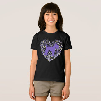 Schnauzer Silhouette Heart Paws Adorable Tri-Blend Shirt
