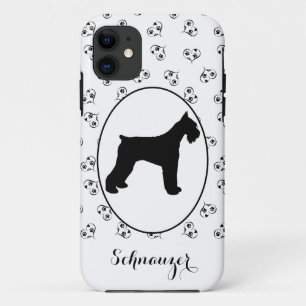 Schnauzer-Silhouette Herz- und Paw-Prints Case-Mate iPhone Hülle