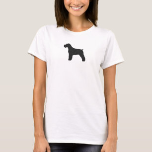 Schnauzer-Silhouette mit den natürlichen Ohren T-Shirt