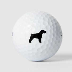 Schnauzer-Silhouette (Natürliche Ohren) Golfball