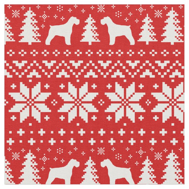 Schnauzer-Silhouette-Weihnachtsmuster Stoff (Nahaufnahme)