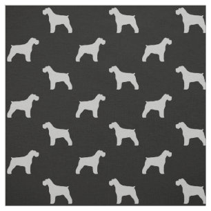 Schnauzer-Silhouetten Grau und Schwarz gemustert Stoff