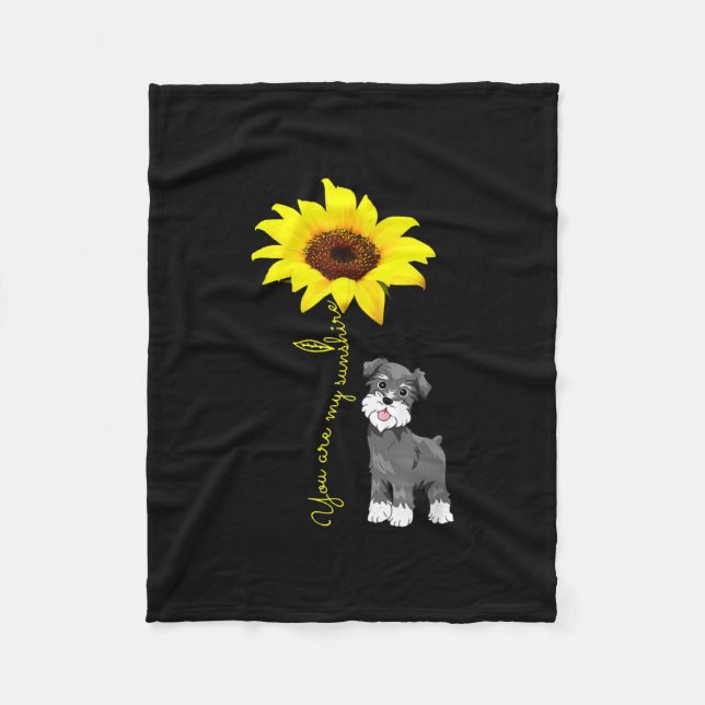 Schnauzer sind meine Sonnenblume Schnauzer Mama Fleecedecke (Vorderseite)
