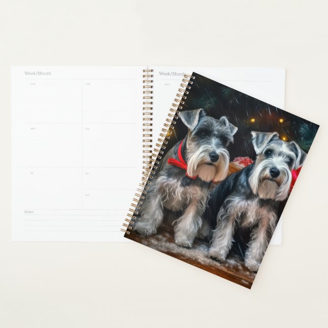 Schnauzer Snowy Sleigh Weihnachtsdekor Planer (Anzeige)