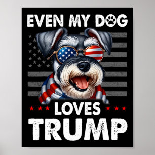 Schnauzer sogar meine Hunde Lieben Trump Funny Poster
