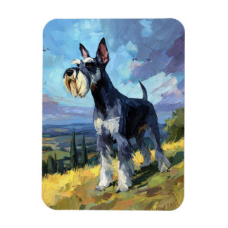 Schnauzer sonnige Landschaft Flexible Magnet