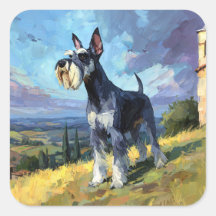 Schnauzer sonnige Landschaft Landschaftskunst