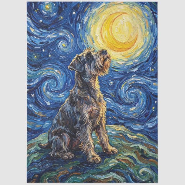 Schnauzer Starry Night Decoupage Seidenpapier (Vorderseite)