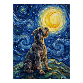 Schnauzer Sternennacht-Gemälde Poster
