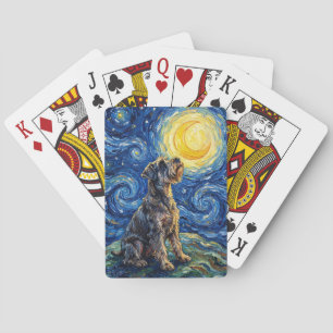 Schnauzer Sternennacht-Gemälde Spielkarten