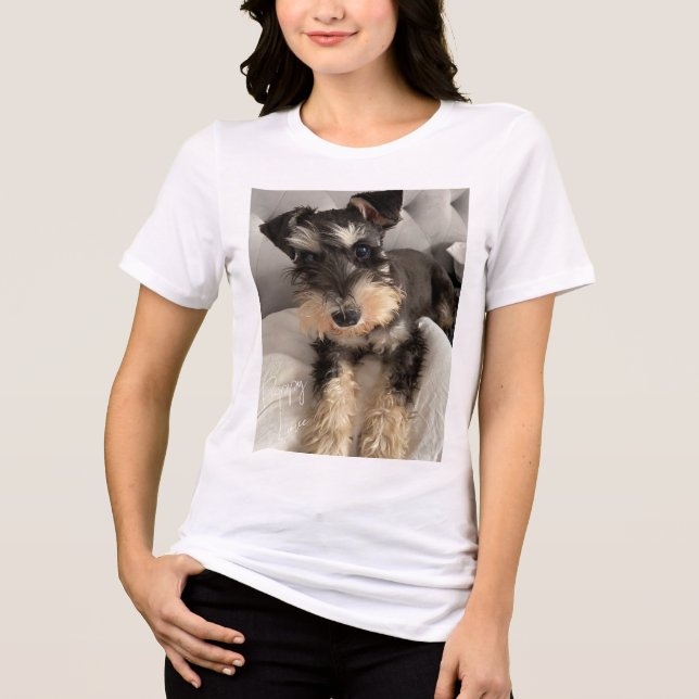 Schnauzer T-Shirt Tri-Blend Shirt (Vorderseite)