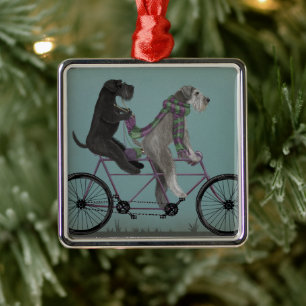 Schnauzer Tandem Ornament Aus Metall