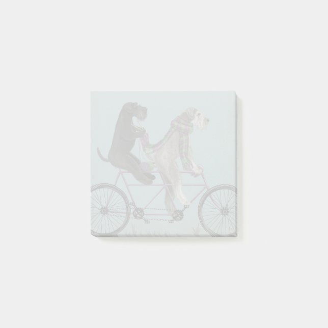 Schnauzer Tandem Post-it Klebezettel (Vorderseite)
