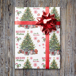 Schnauzer Terrier Basket Unter dem Weihnachtsbaum Geschenkpapier