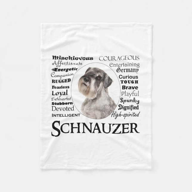 Schnauzer Tracks Fleece Blanket (Vorderseite)