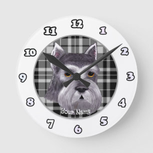Schnauzer-Uhr Runde Wanduhr