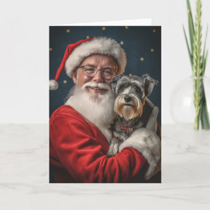 Schnauzer und Santa Feiertagskarte