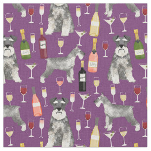 Schnauzer und Wein lila Stoff
