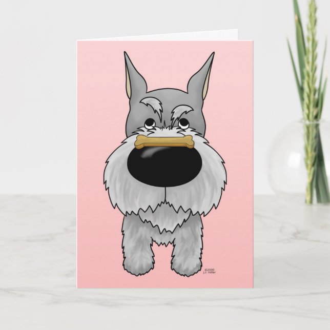 Schnauzer-Valentinsgruß Feiertagskarte (Vorderseite)