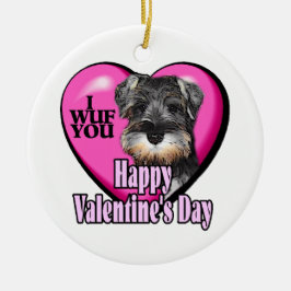 Schnauzer-Valentinstag Keramikornament