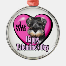 Schnauzer-Valentinstag Ornament Aus Metall