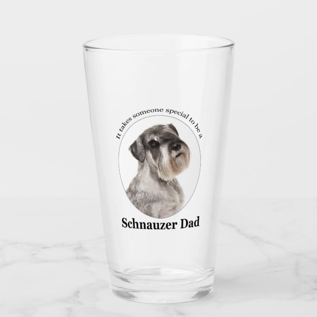 Schnauzer Vater Glass Tumbler (Vorderseite)