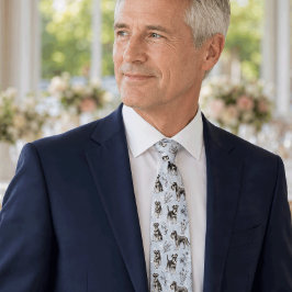 Schnauzer-Vater Hellblau Elegant Vintage Krawatte