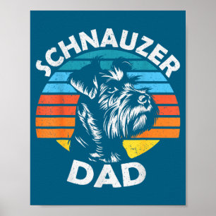 Schnauzer-Vater Hund Haustier lustig Vatertag vint Poster