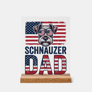 Schnauzer-Vater Patriotisch Retro-Hund Acrylschild