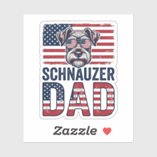 Schnauzer-Vater Patriotisch Retro-Hund Aufkleber