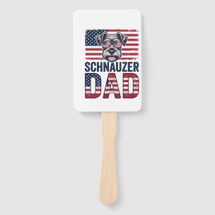 Schnauzer-Vater Patriotisch Retro-Hund Fächer